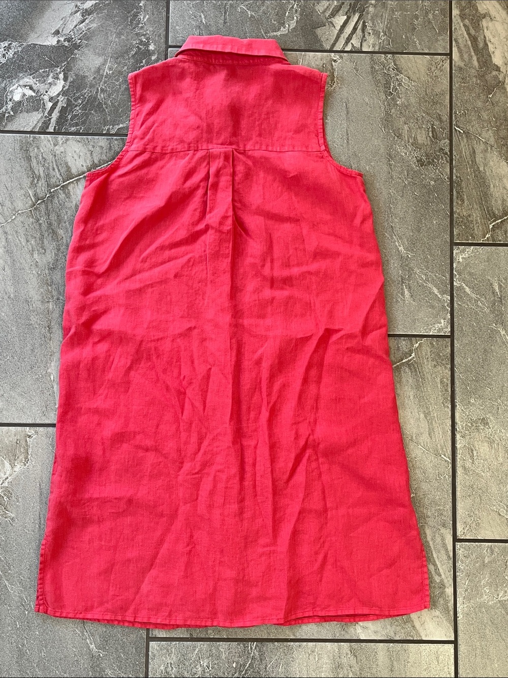 ❤️ Eileen Fisher Organic Linen Dress Button Down Sleeveless Size XXS Coral - Picture 3 of 8